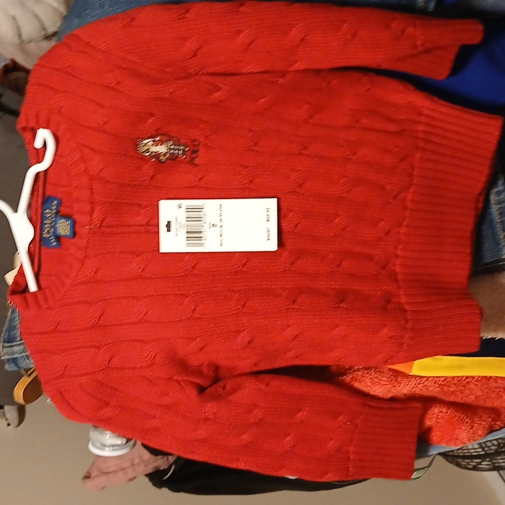 NWT AUTHENTIC Polo by Ralph Lauren Toddler size 2 Red polo bear logo sweater
